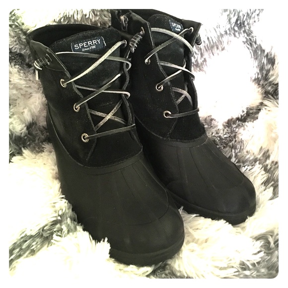 sperry suede duck boots